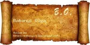 Bakonyi Olga névjegykártya