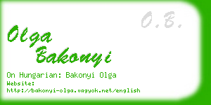 olga bakonyi business card